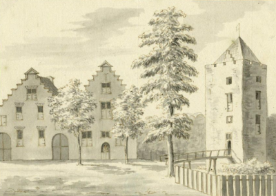 Voorburcht kasteel Rhijnestein ca. 1728